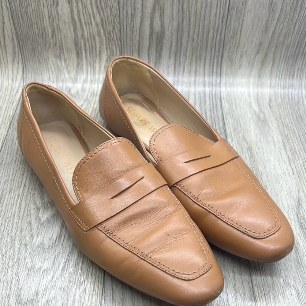 Stuart Weitzman Tan Leather Loafers